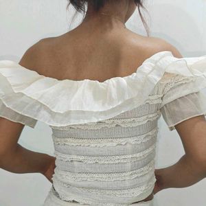 Boho Off-Shoulder Ruffle Top