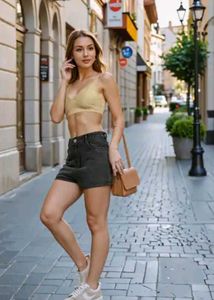 Shein Casual Slip-On V neck Micro crop Knit bra