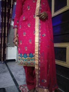 A Megenta Colour Punjabi  Bridle Suit
