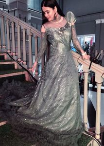 Elegant Silver- Gray Heavy Flair Gown