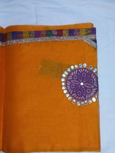 Free Delivery ORANGE COLOURED NET SAREE🟠