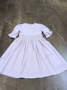 Light Pink Smocked Waist Midi Dress