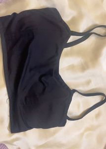 Ribbed Black Crop Brallete