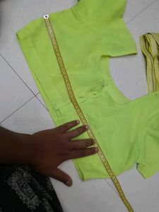 flouresent  Green Saree  no damage or