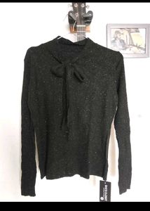 freedelivery 🎊.Black Sweater WthBow Tie