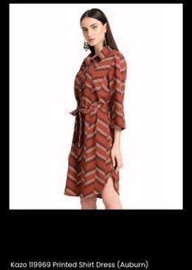 Chevron Print Shirt Dress from Kazo.