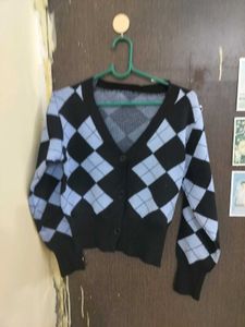 Argyle Knit Cardigan