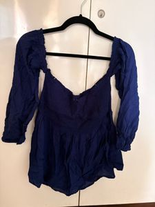 Blue off-shoulder top