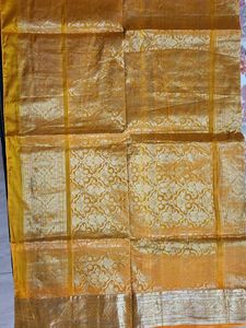 Elegant Black &amp; Orange Gold Saree