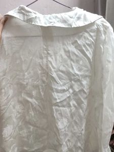 Elegant White Brocade Blouse