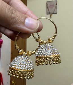 Sparkling Jhumka Hoop Earrings