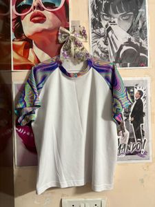 Unique Marble Print Raglan T-Shirt
