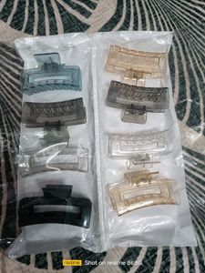 Set of 5 Matte Finish Hair Claw Clips