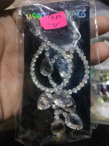Sparkling Crystal Dangle Earrings set of 3