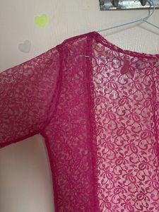 Pink Mesh Shrug