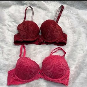 Lace Padded Bras - Set of 4 [1 Panty Free ]