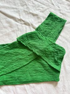 Green Criss Cross Crop Top