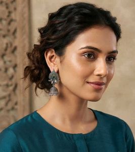 Elegant Silver Jhumka Earrings