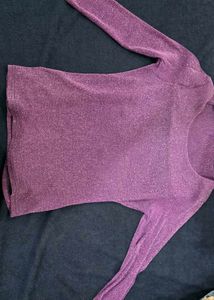 Sparkly Purple Long-Sleeve Top