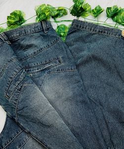 Distressed Wide Leg Denim Jeans