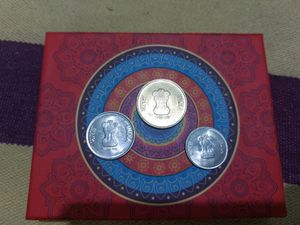 75th Year Of Independence - 1, 2 &amp; 5 Rupee Coin.