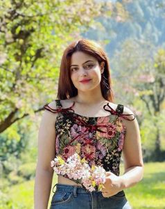 Floral Corset Top with Ribbon Ties