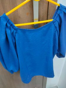 Stylish Blue Puff Sleeve Top