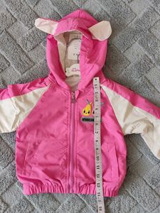 Cute Pink Hooded Jacket with Pear Applique