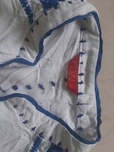 Stylish White &amp; Blue Ombre Kurta