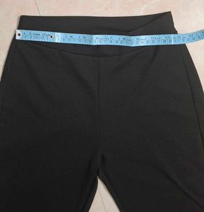 Black Flared Pants with Side Slits