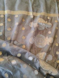 Elegant Grey Banarasi Silk dupatta