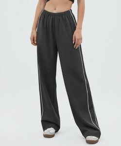 Wide Leg Track Pants with Side Stripe