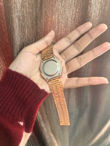 Vintage Gold-Tone Digital Watch