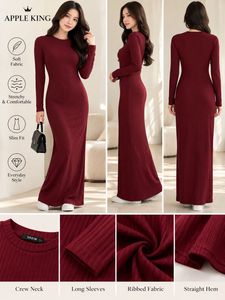Ribbed Long Sleeve Maxi Dress