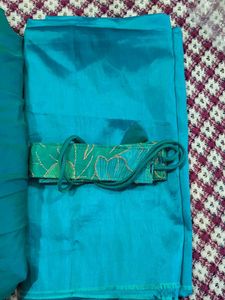 ethnic skirt with belt and unstitched blouse