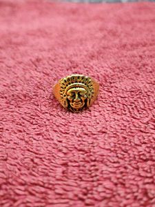 Gold Tone Indian Chief Ring