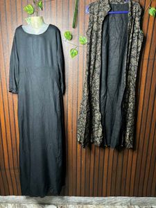 Elegant Black Kurta Set with Printed Jacket