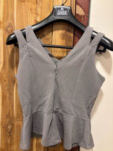 Stylish Grey Peplum Top