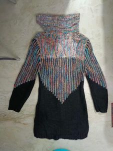 Colorful Knit Turtleneck Sweater