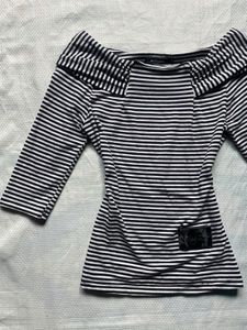 Striped Boat Neck Top