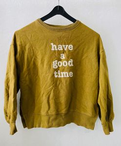Olive Green “Have a Good Time” Oversized Sweatshir