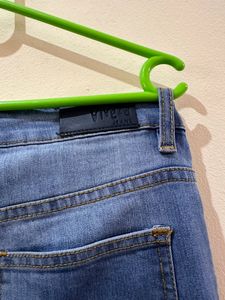Mid Waist Blue Jeans