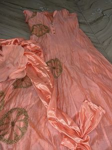 Peach Anarkali Suit with Dupatta