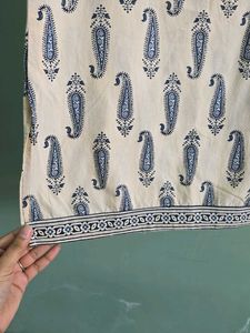 Cream Paisley Print Kurta Top