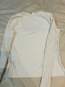 Ribbed Knit Scoop Neck Top