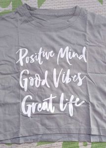 Trendy "Positive Mind, Good Vibes, Great Life" T-S