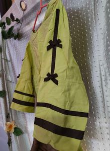 Elegant Yellow Kurta with Bow Sleeves