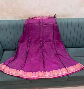 Purple Embroidered Lehenga Skirt
