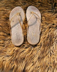 Sparkly Gold Flip-Flops
