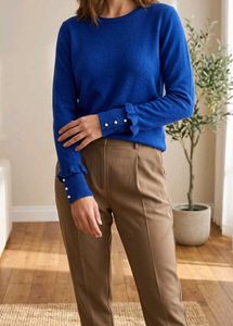 🔵 Royal Blue Sweater with Pearl Detail